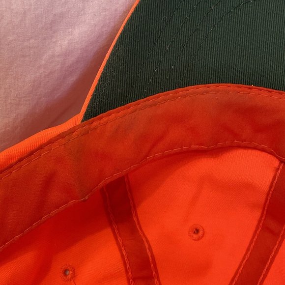 OC Solid Orange Strapback Hat Cap Outdoor Sports Safety Adjustable Stained - Picture 13 of 15